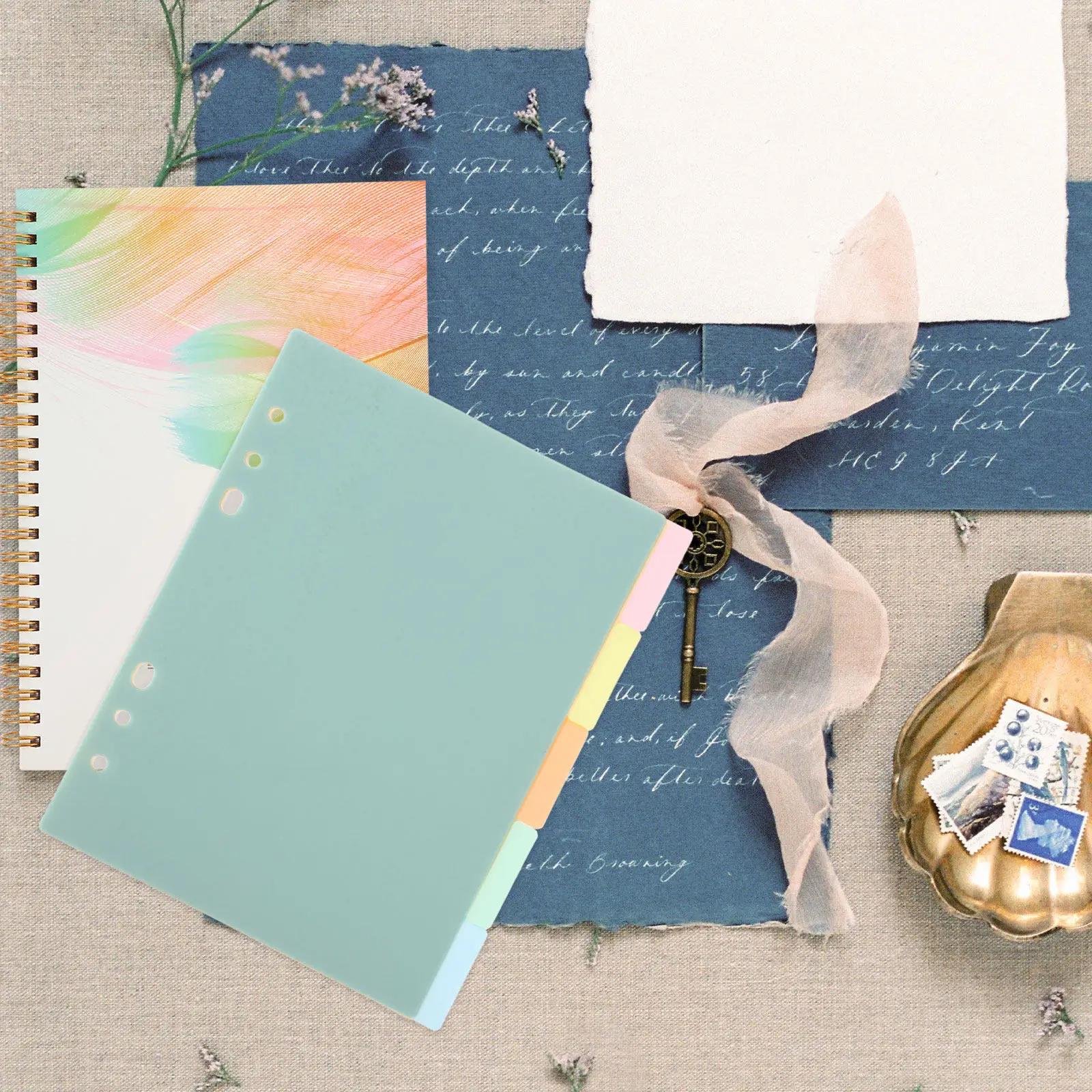 

20 шт. стильных прозрачных пластиковых разделителей для папок с вкладками для блокнотов, ежедневников, дневников, отчетов, презентаций, портативные