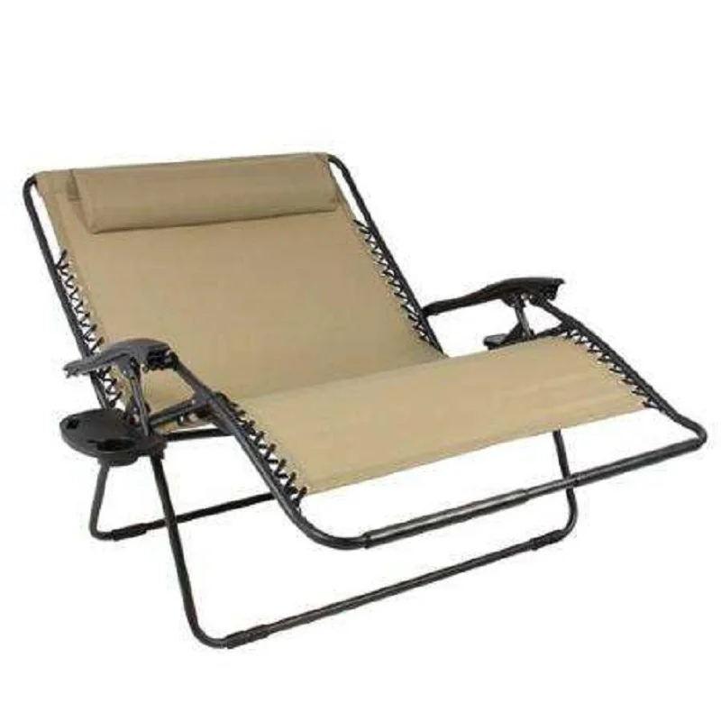 Double Chair Folding Zero Gravity Recliner Chair/Sun Lounger/Beach Chair