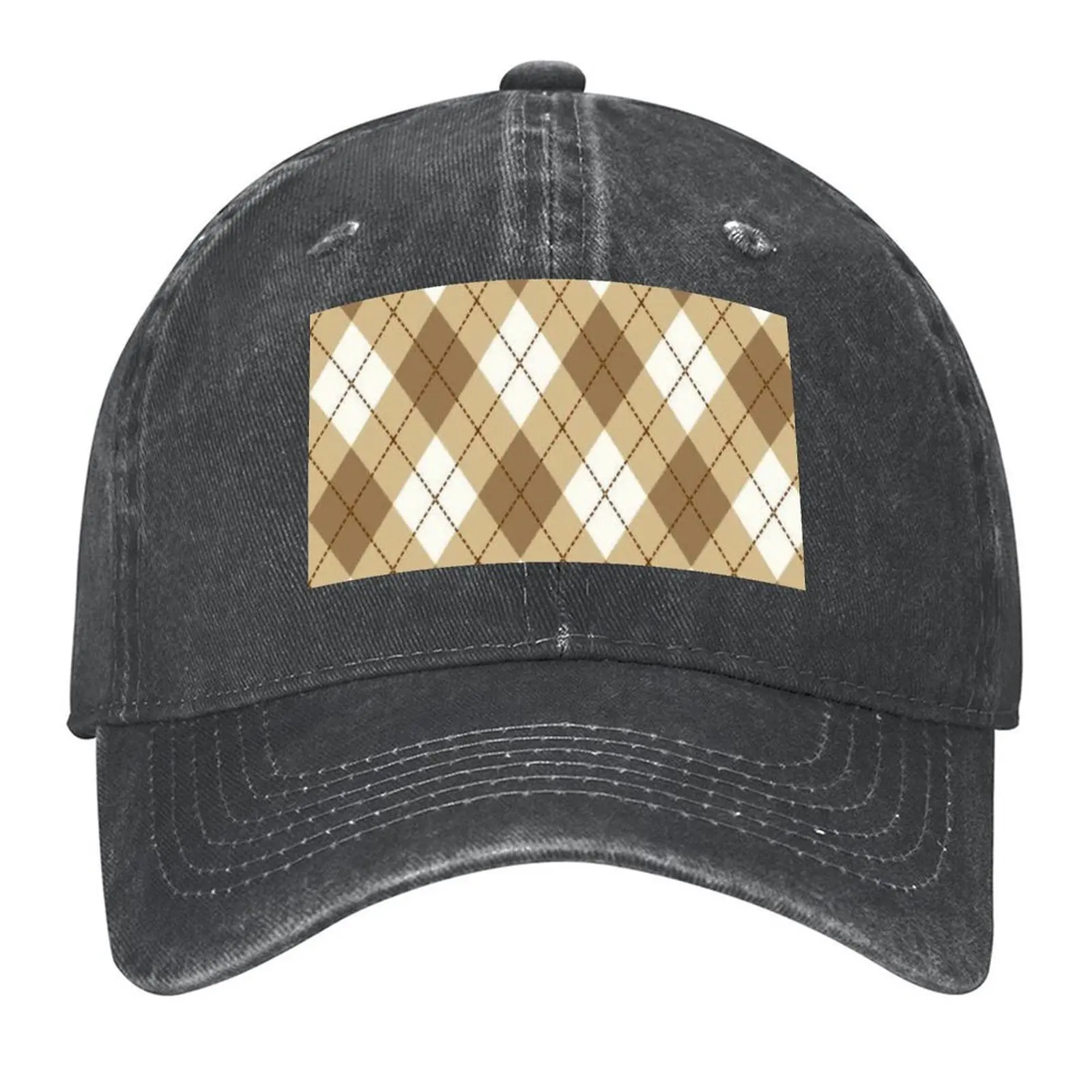 

Aesthetic Brown & White Pattern Baseball Cap Rugby Beach Bag Sun Hat For Children tea Hat Women's Golf Clothing Men's