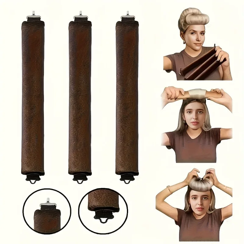 1pcs Soft Heat-Free Curling Wand Overnight Heat-Free Hair Curling Wand Soft Flannel-Lined Flexible Curling Wand