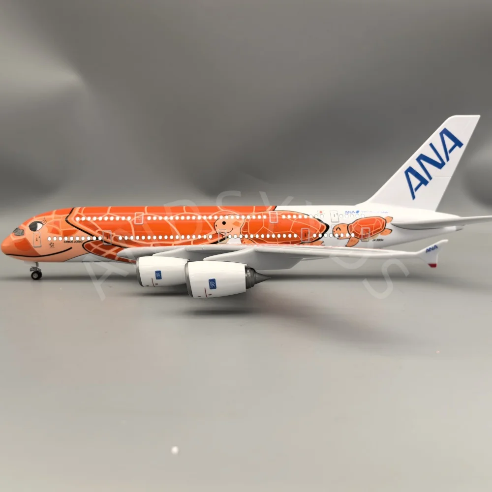 جديد 47 سنتيمتر a380 البرتقال السلاحف نموذج طائرة اليابان الهواء ANA A380 نموذج طائرة لعرض تذكارية جمعها هدية بواسطة الطيران #4