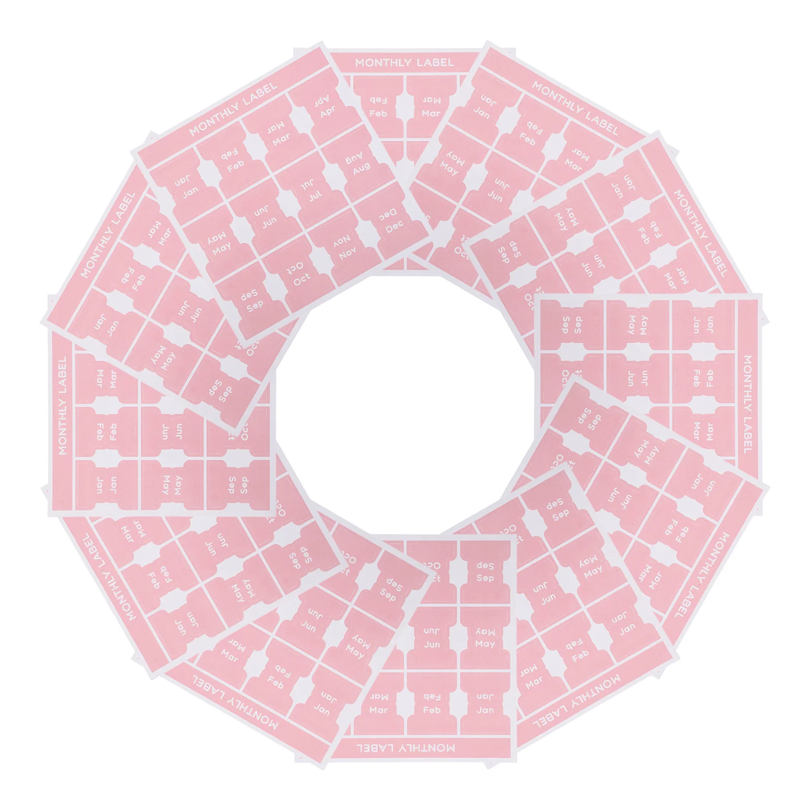 15 Sheets Monthly Index Tabs Stickers Decorative Adhesive Planner Tabs for Study Office Journal Calendar Label Organization