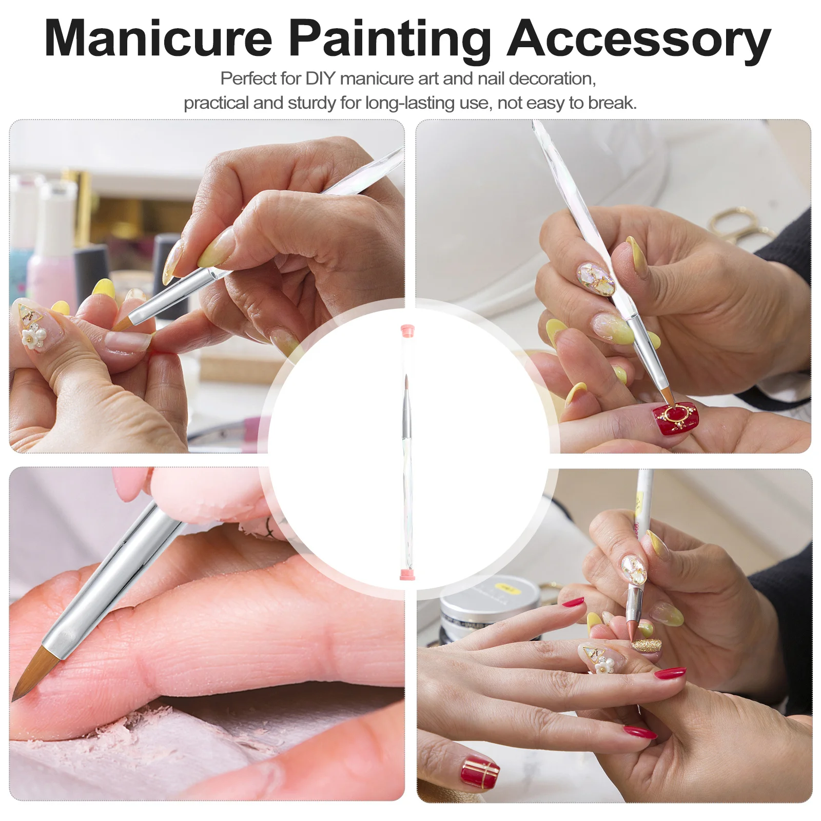 

Art Brush Pen Fine Tip Manicure Drawing Tool For Diy Nail Gel Painting Design Reusable Nail Art Tool Accessory