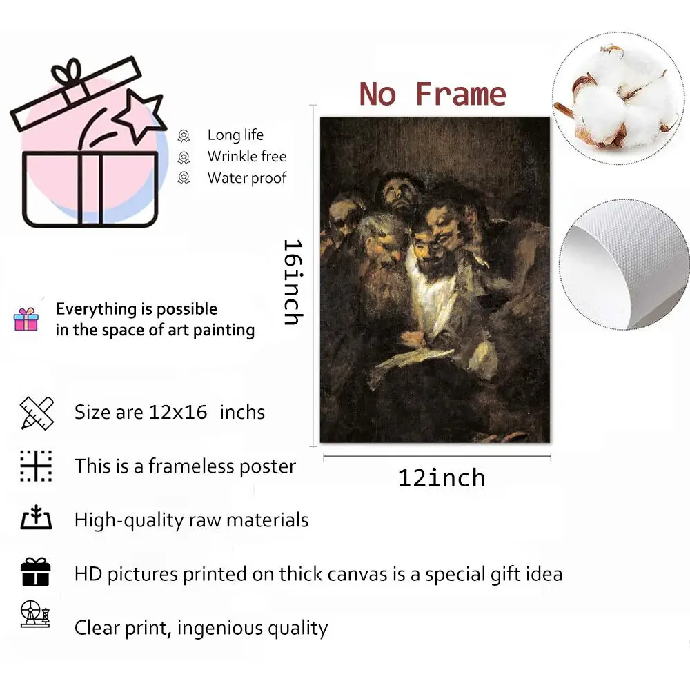 الساحرات السبت بواسطة فرانسيسكو غويا اللوحة الخط قماش المشارك: تجعد الحرة للماء دائم جميع الفضاء جدار ديكور #4