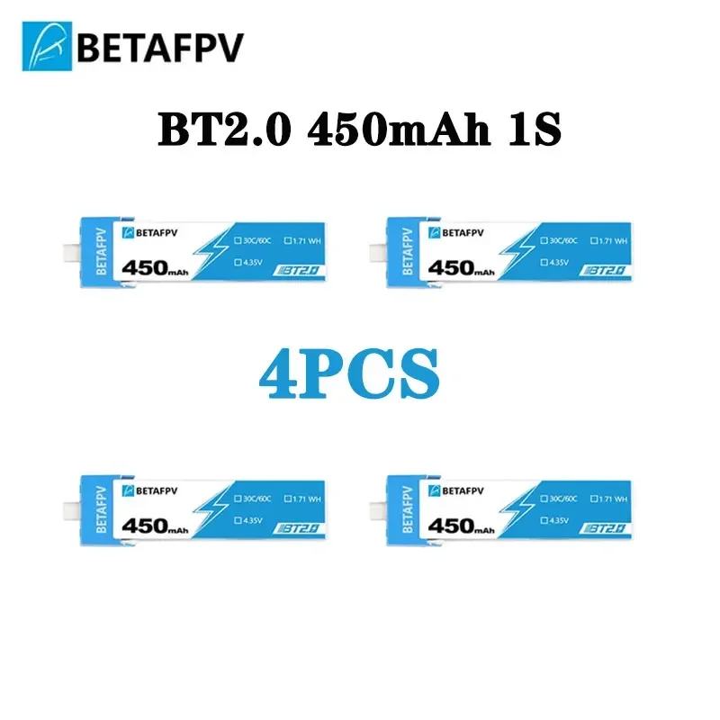 BETAFPV Drone Battery BT2.0 450mAh 1S For BETAFPV Ceuts FPV Kit Racing Drone Original 4.35V 30C FPV Lipo BT2.0 Connector