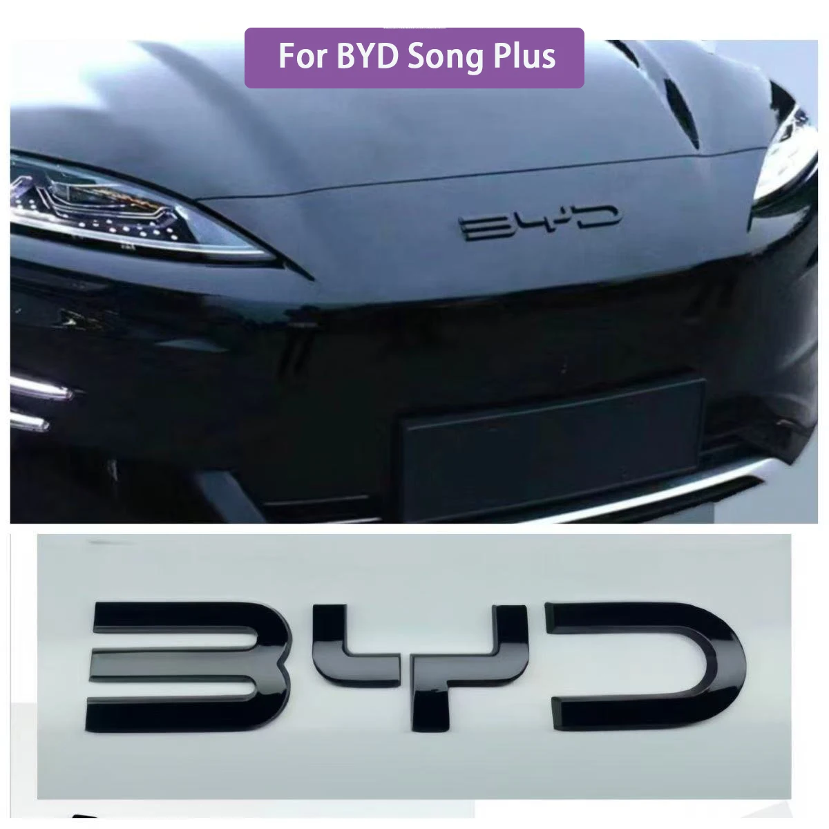 

For BYD Song Plus DMI Black Front Emblem Modification Black Warrior Car Badge Covering Styles Logo Rear Vehicle Logo Sticker