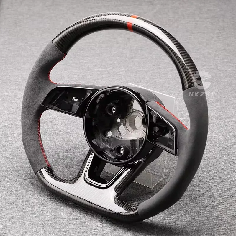 Carbon Fiber Steering Wheel, Suitable For Audi A3 8Y A4 B9 S3 S4 S5 A5 RS3 RS4, Can Be Equipped With Buttons And Shift Paddles