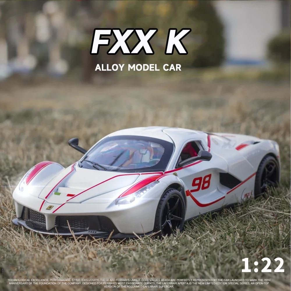 1:24 LaFerrari FXXK Diecast Alloy Model Car Red Miniature Supercar Metal Vehicle Children Collection Gifts for Kids Toys Boys