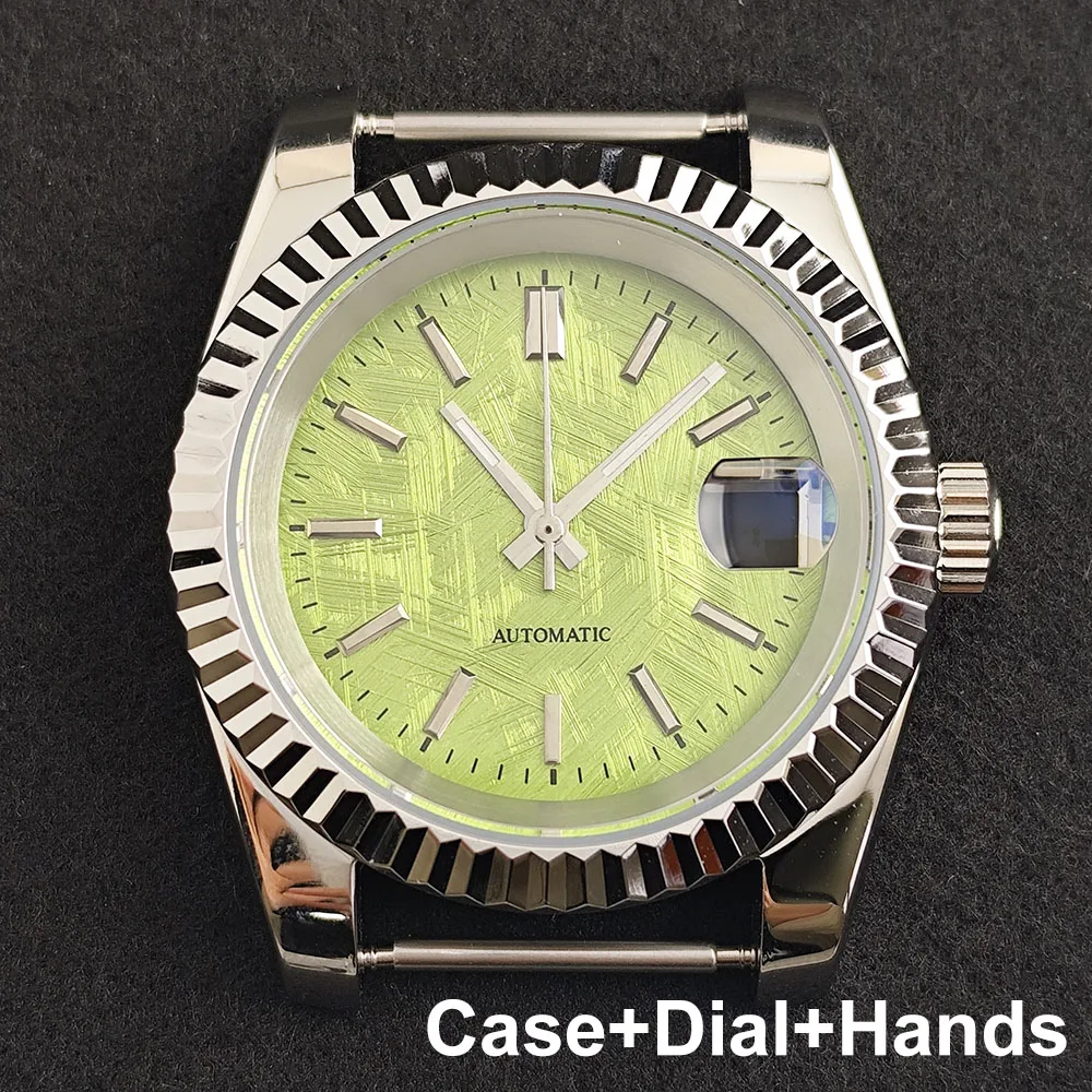 

New Chaotic texture dial 39mm/36mm Case Cherry blossom pink green NH35 Men's case custom logo dial suitable for NH35 movement
