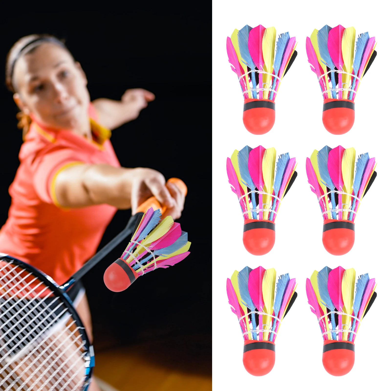 11 Pcs Badminton Shuttlecocks Female Beautiful Training Ball Head Colorful Creative