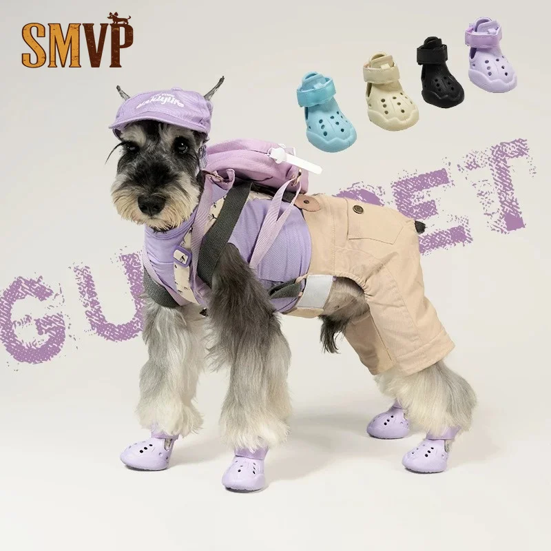 Perforated Lightweight Puppy Summer Hole Shoes Secure Strap Anti-Slip Outdoor Dog Paw Protector Sandals Pet Sandals Dog Shoes