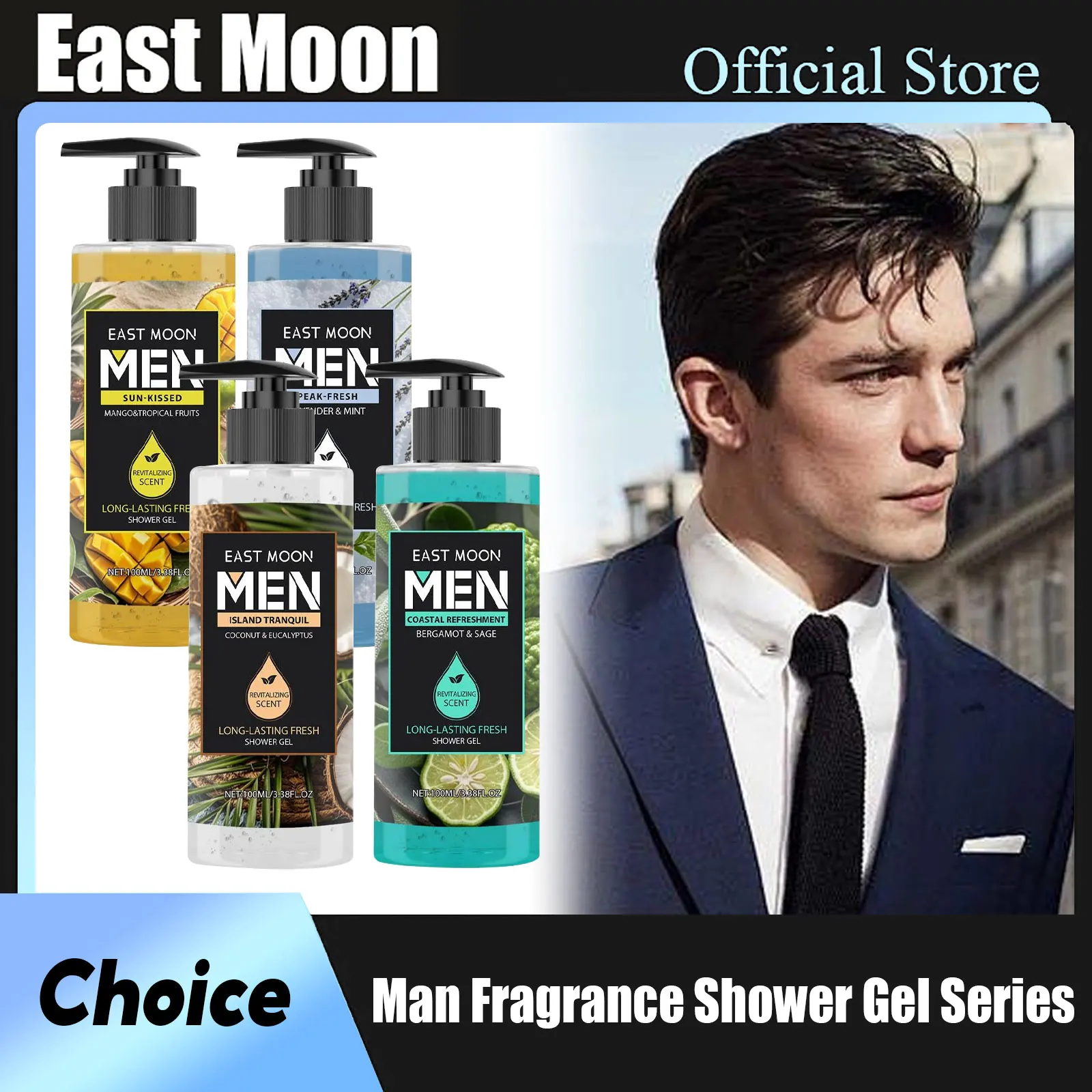 

East Moon Men Lasting Fragrance Shower Gel Deeply Cleansing Remove Exfoliate Melanin Keep Smoothing Body Nourishing Shower Gels