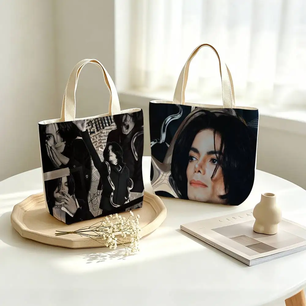 Music Legend Michael J-Jackson  Printed Canvas Tote Bag Shoulder Bag Commuter Mommy Shopping Bag