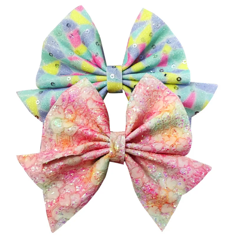 5 Inch Bow Barrette Hair Accessories Graffiti Flower Hairpins Vintage Clip Ornament Baby Girl Scrunche Camping Pin 1 Piece