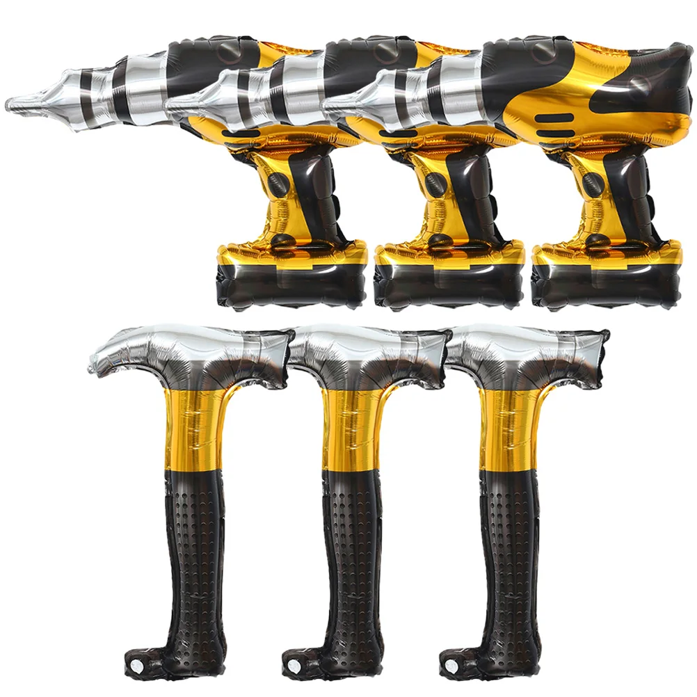 

6pcs Repair Balloon Decor Balloons Decorative Hammer Drill Party Supplies Birthday Festival Wall Decorations