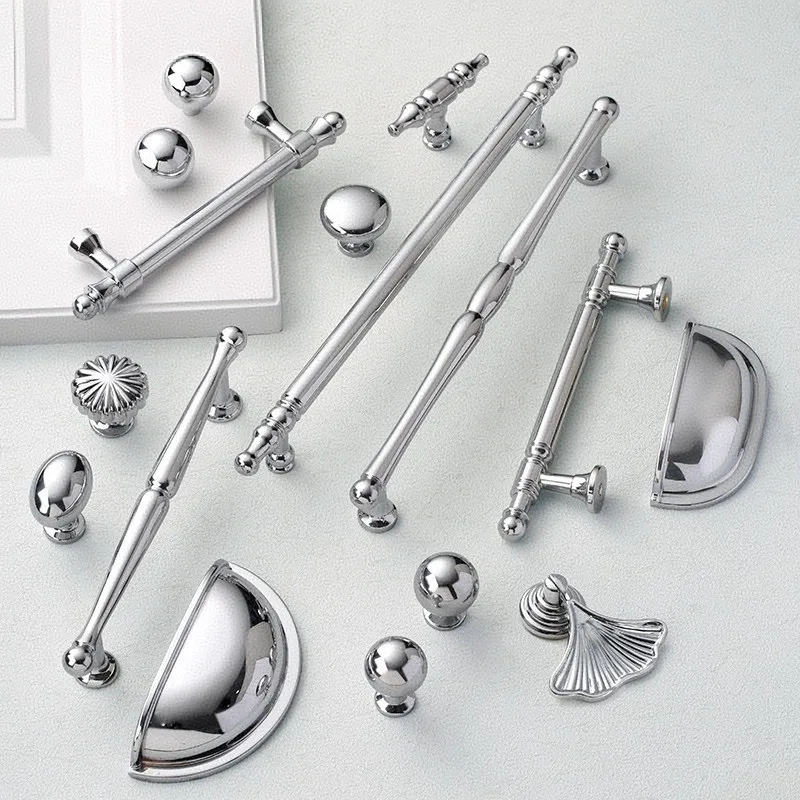 

Chrome Furniture Cabinet Handles Zinc Alloy Kitchen Drawer Knobs Cupboard Pulls Hardware