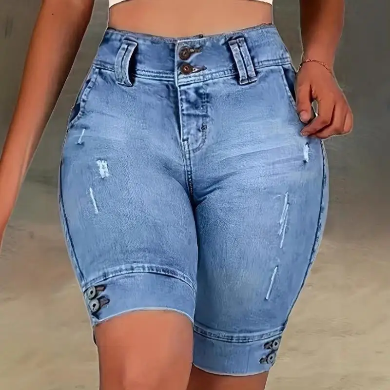 

Женские джинсовые брюки больших размеров с высокой талией, Новое поступление, брюки большого размера, весна-лето, осень, одежда