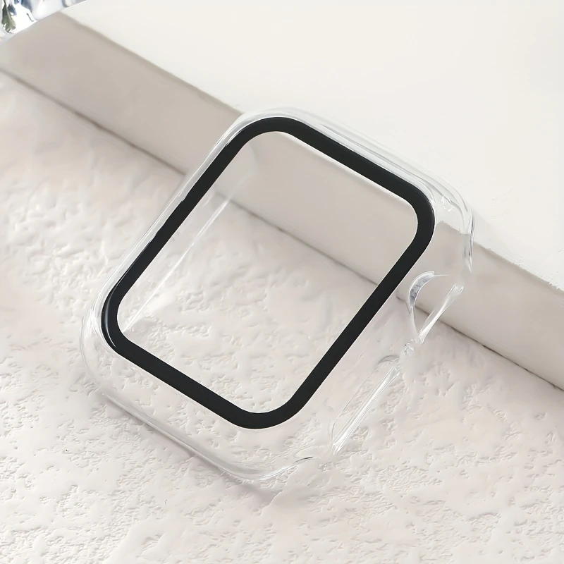 2 Stück gehärtetes Glas + Hülle für Apple Watch 38-40-41-42mm44mm 45mm 46mm Displayschutzfolie Schutzhülle iWatch 11 10 8 7 9 6 SE 5