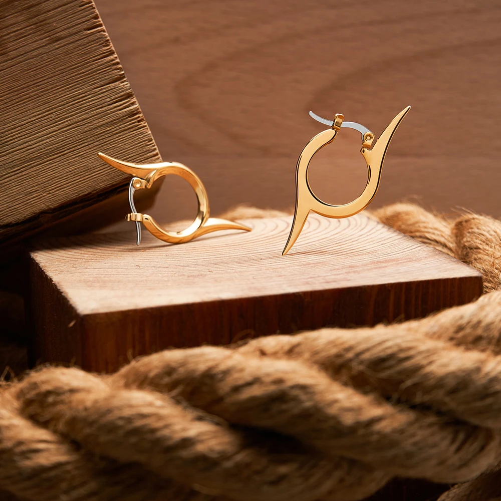 

Enfashion Pure Irregular Round Earrings Gold Color Stainless Steel Hoops Earings For Women Fashion Jewelry Aros Dropship 221480