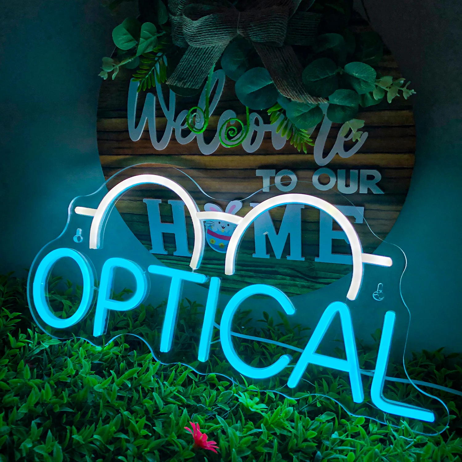 optical Glasses Neon Light - Usb Powered, Perfect For Bedroom, Living Room, Bar Wall Art, Christmas, Wedding Decor Holiday Gift