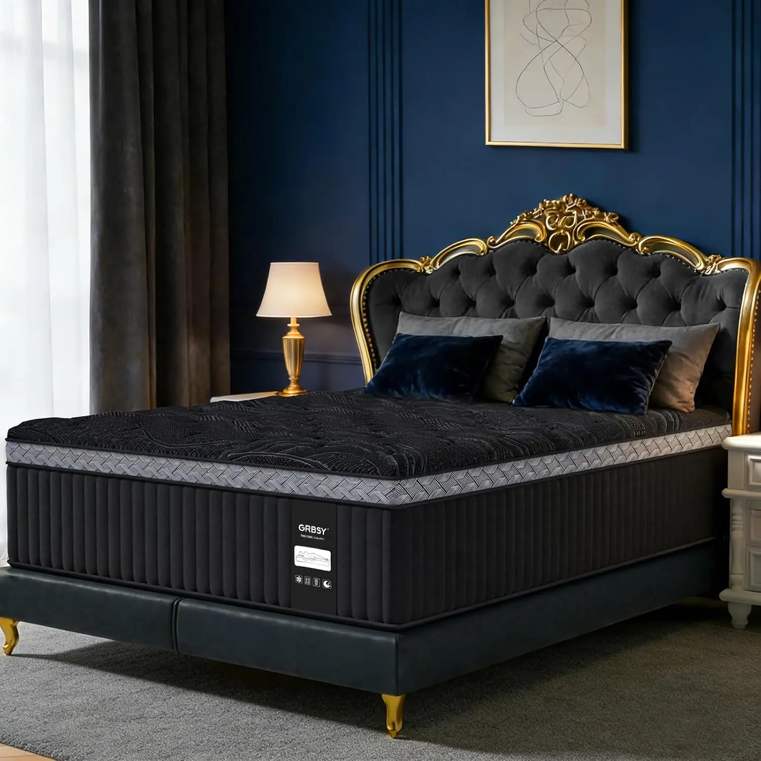 Queen Size 16-Inch Mattress, Upgraded Luxury Hybrid Mattress in a Box, Medium-Firm Bed with 7-Zone Support for Cool Nights & Pressure Relief, Motion Isolation, USA Designed, 365-Night Trial