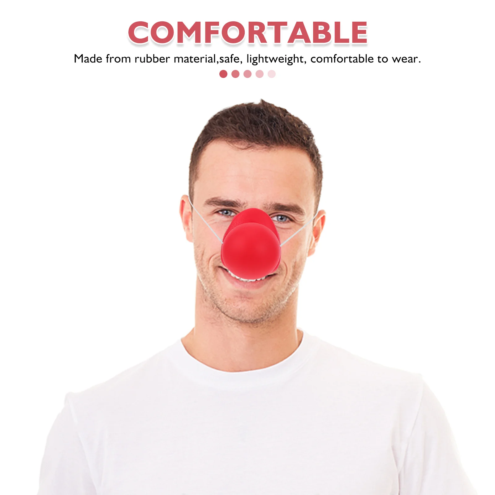 

3 pcs Realistic Red Honking Clown Nose for Halloween Party Costume Accessory
