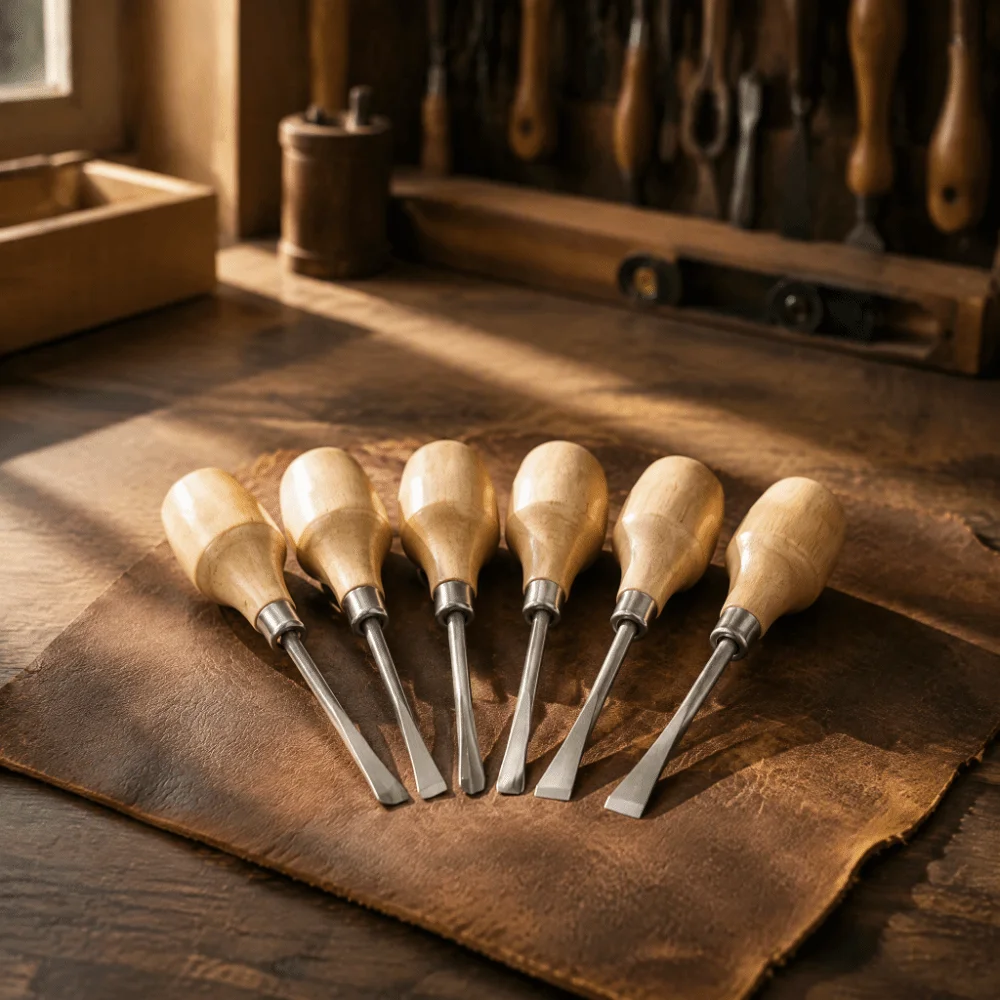 6pcs Precision Sharpened Steel Blades Wood Carving Chisel Set Curved Half-round Tip Wood Carving Hand Tools