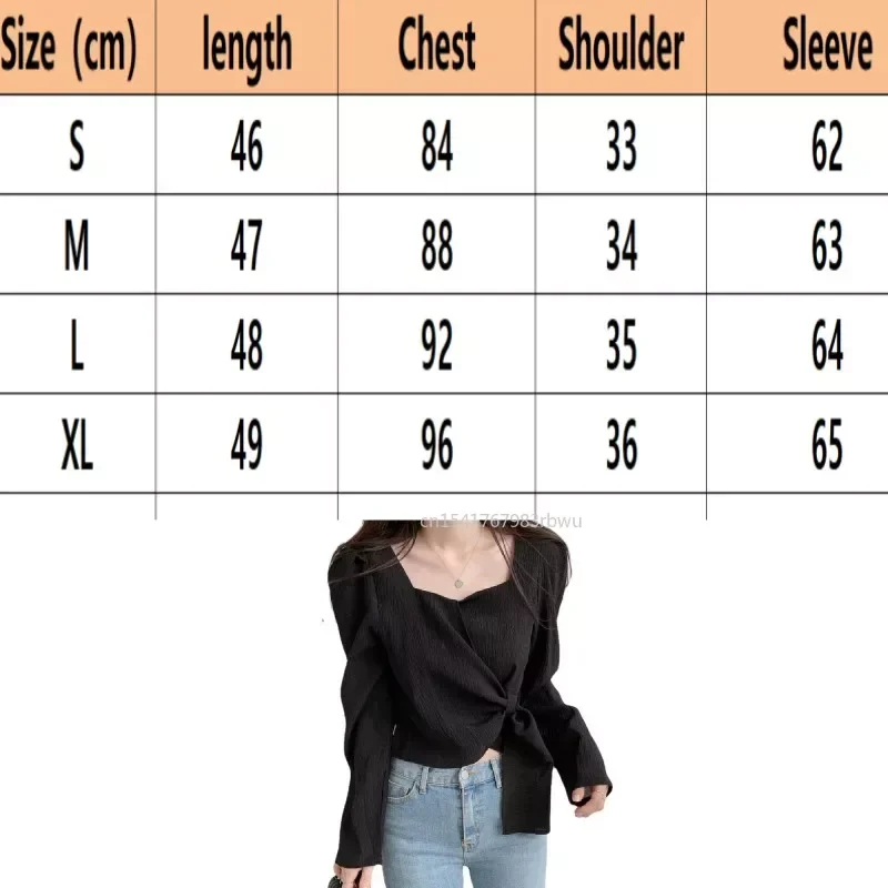 Women Blouse Tops Summer Female Korean Square Neck Long Sleeve Bow Knot Lace Up Loose Blouse Shirts S-3XL