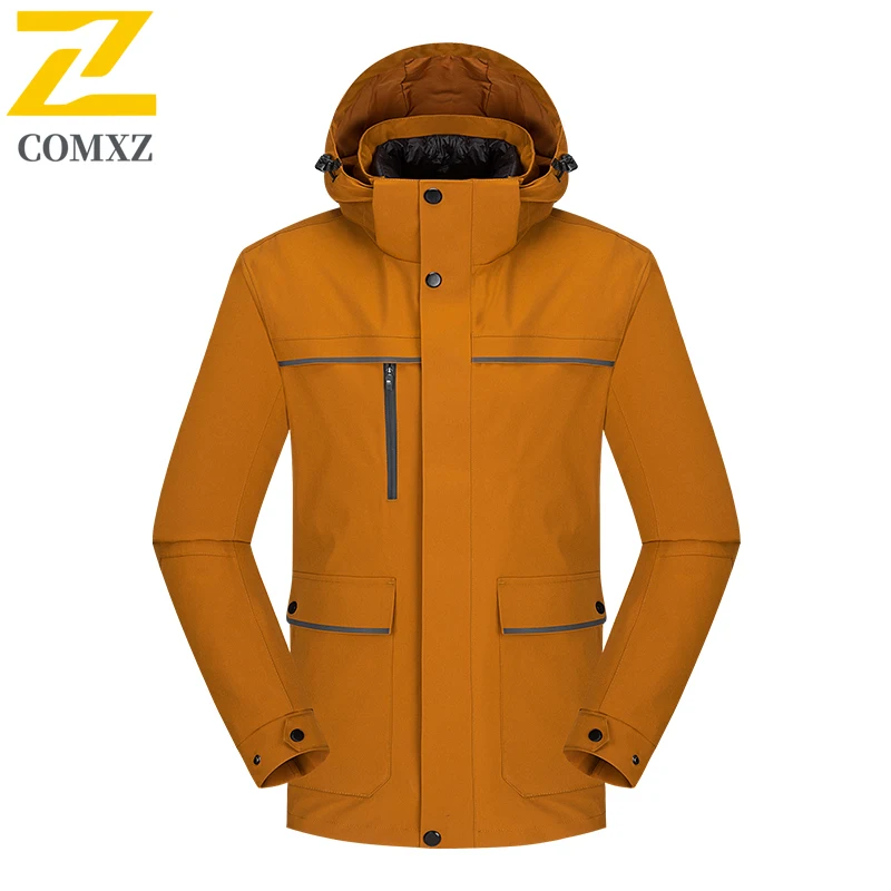 COMXZ Men Down Jacket Fashion Hooded American Style Lightweight Outdoor Adventure Cold Resistant Down Inner Layer Garment