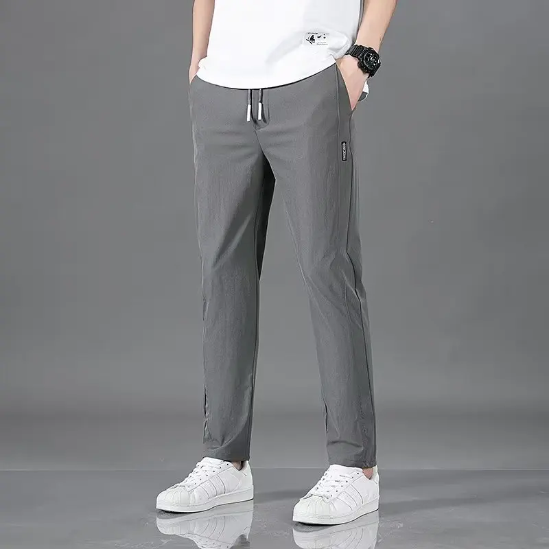 Men's Trousers Casual Solid Breathable Slim Straight Pants Male Joggers Thin Quick Dry Sweatpants Sports Pants Hiking Pants Men