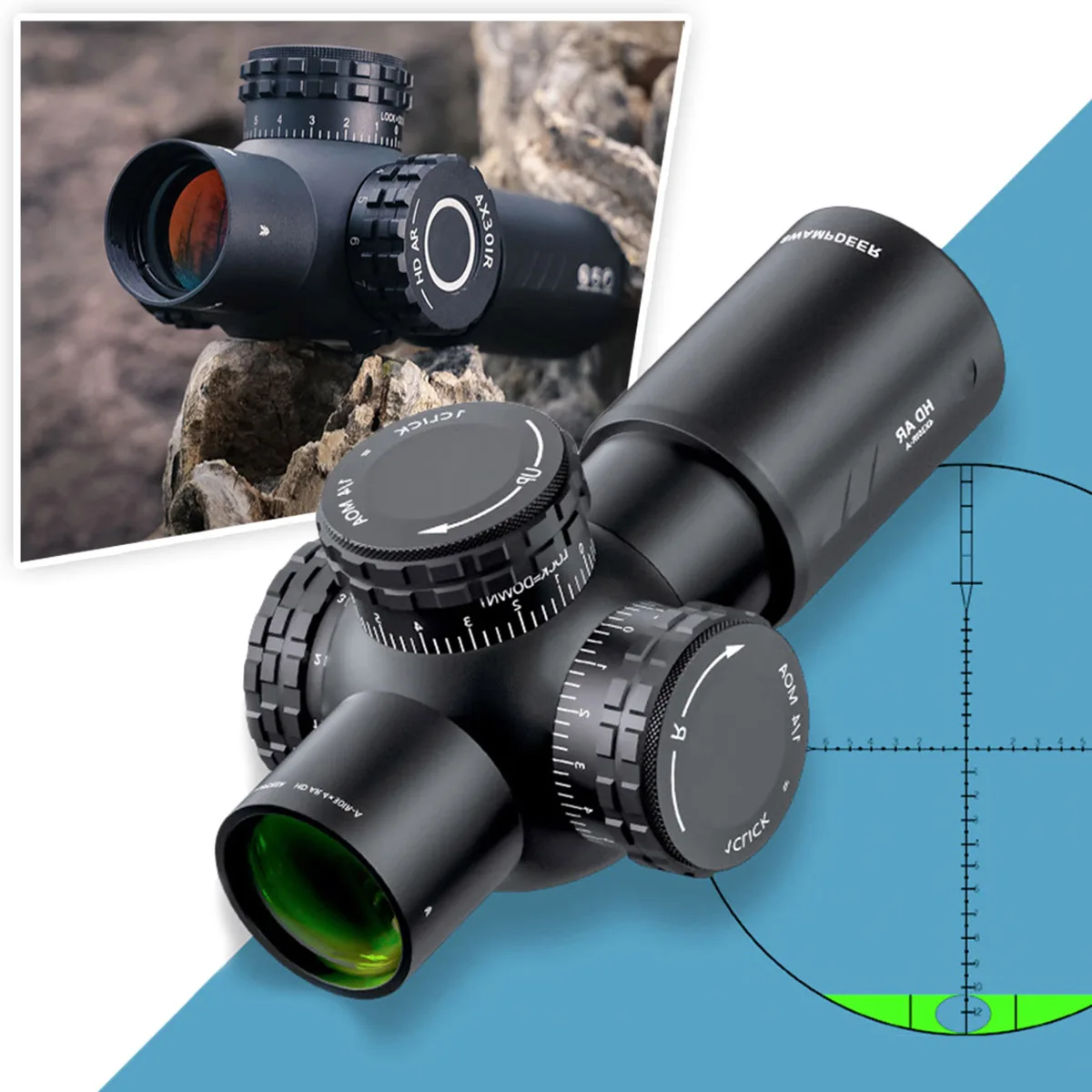 

4X30IR Tactical Scope with Spirit Level Fast Aiming Telescope Airgun Sniper Accessories for Outdoor Hunting Bird Watching Scope