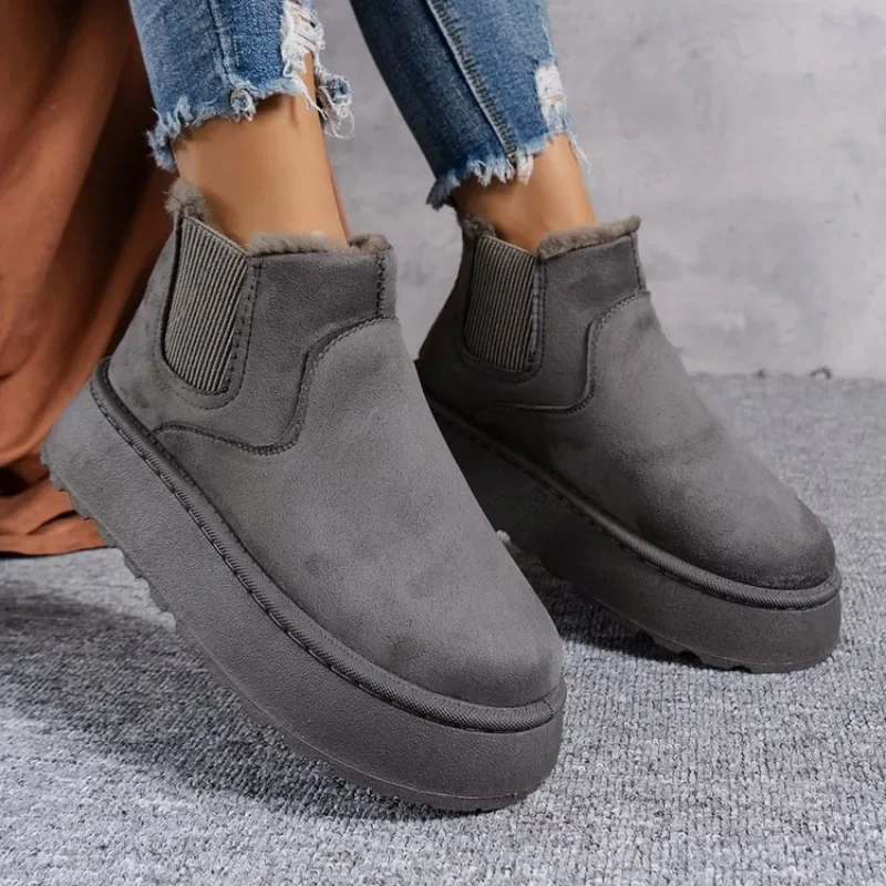 Winter New Women Boots High-top Thickened Plush Snow Boots Women Warm Simple and Versatile Comfortable Cotton Shoes for Women