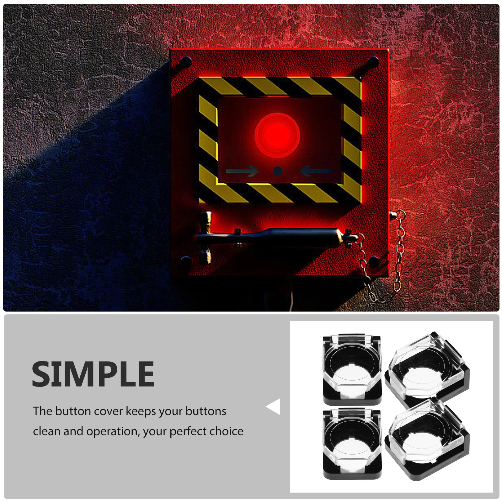 

4pcs Emergency Stop Button Cover Clear Protector 22mm Hole Guard Safety Switch Home Garage Garden Machinery Equipment