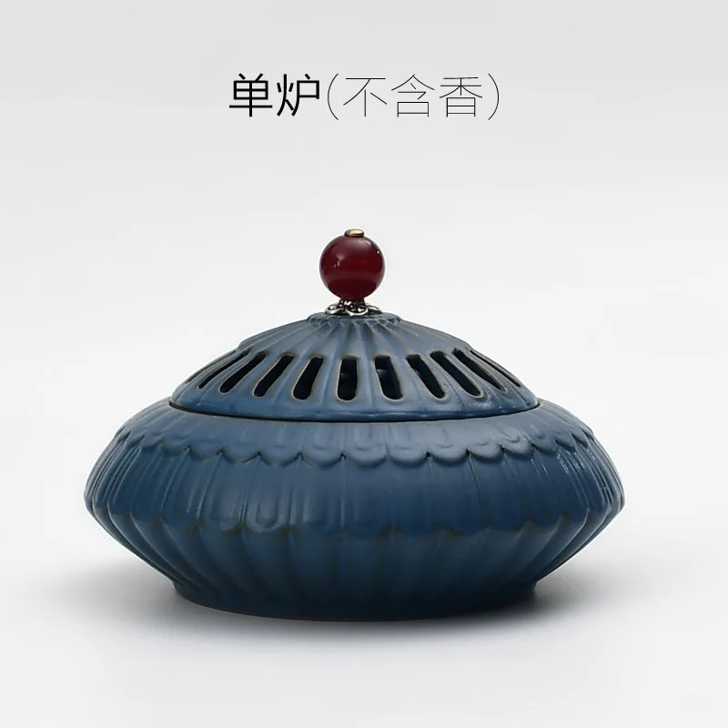 Ceramic Incense Burner Household Indoor Air Purification Sandalwood Incense Burner Chrysanthemum Creative Aromatherapy Burner