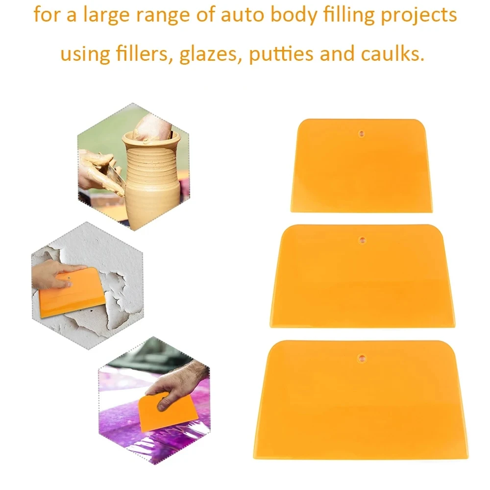 15/27 Pcs Automotive Scraper 4 5 6 Inch Hard Plastic Spreaders for Applying Fillers Putties Glazes or Caulking Agents Car Body