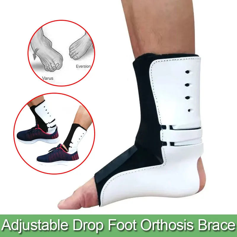 Adjustable Drop Foot Orthosis Brace-Ankle Sprain Orthosis Stabilizer Foot Protector Hemiplegia Corrector Rehabilitation