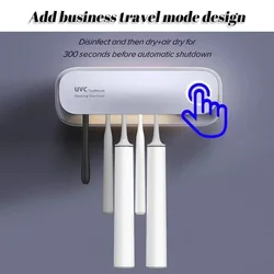 New UV Toothbrush Sterilizer Intelligent Wall Mounted Fast Automatic Drying Toothbrush Sanitizer Holder with Smart Sensor Light