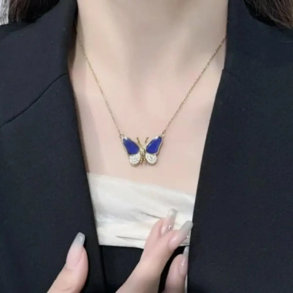 Jewelry Accessories Color Changing Butterfly Necklace Gold Color Butterfly Pendant Magnetic Necklace Fashion Jewelry