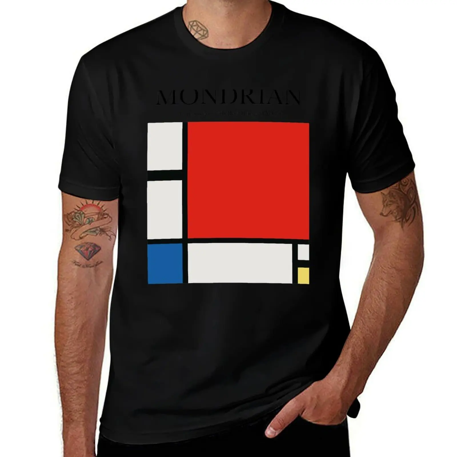 Mondrian - Composition with Red, Blue and Yellow T-Shirt Casual Daily Outfit T-Shirt