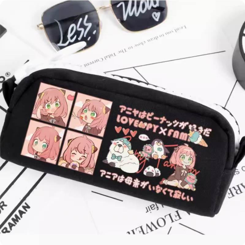 Imagem -02 - Anime Spy Family Oxford Canvas Pencil Case Bolsa de Armazenamento Anya Forger Caixa de Caneta Escolar 2471