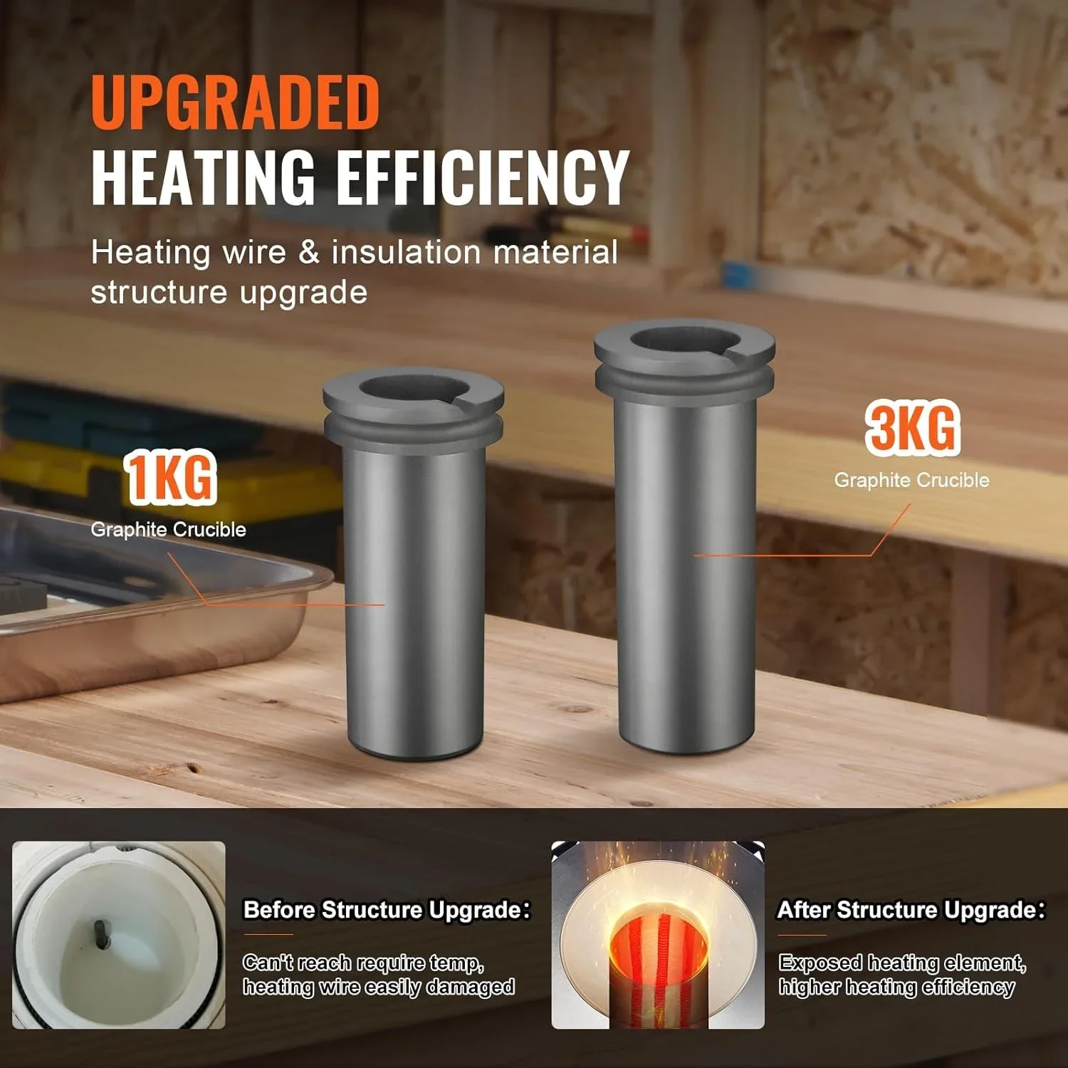 SIHAO 3 كجم فرن صهر الذهب الرقمي تكرير المعادن الثمينة والفضة والمجوهرات أداة صب الذهب والفضة والنحاس والألومنيوم #3