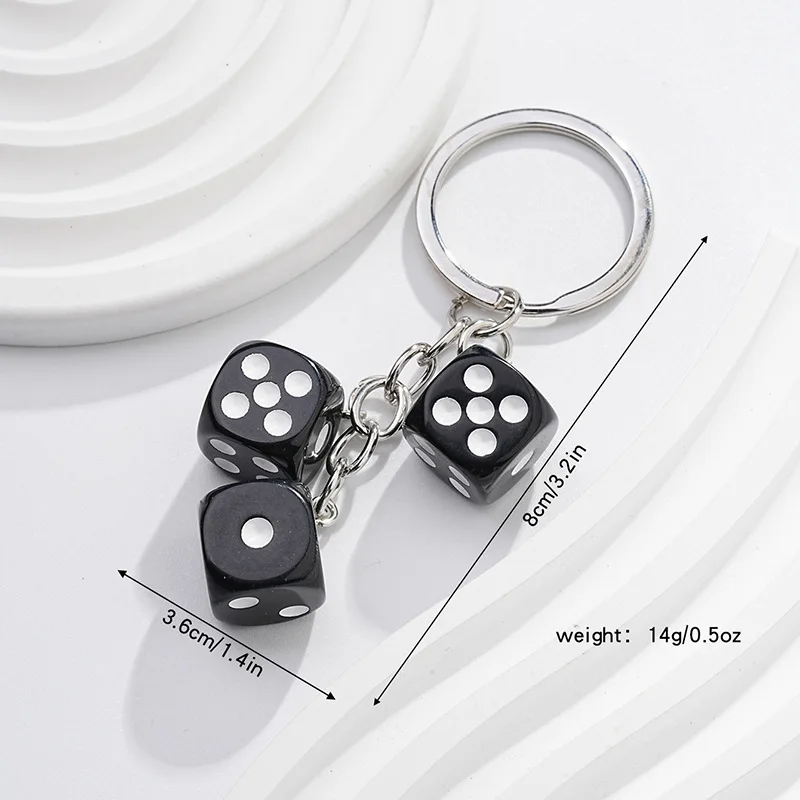 Metal 3D Game Dice Keychains Portable Dice Keychain Handbag Pendant Car Key Accessories For Men Women Fortunate Amulet Gift