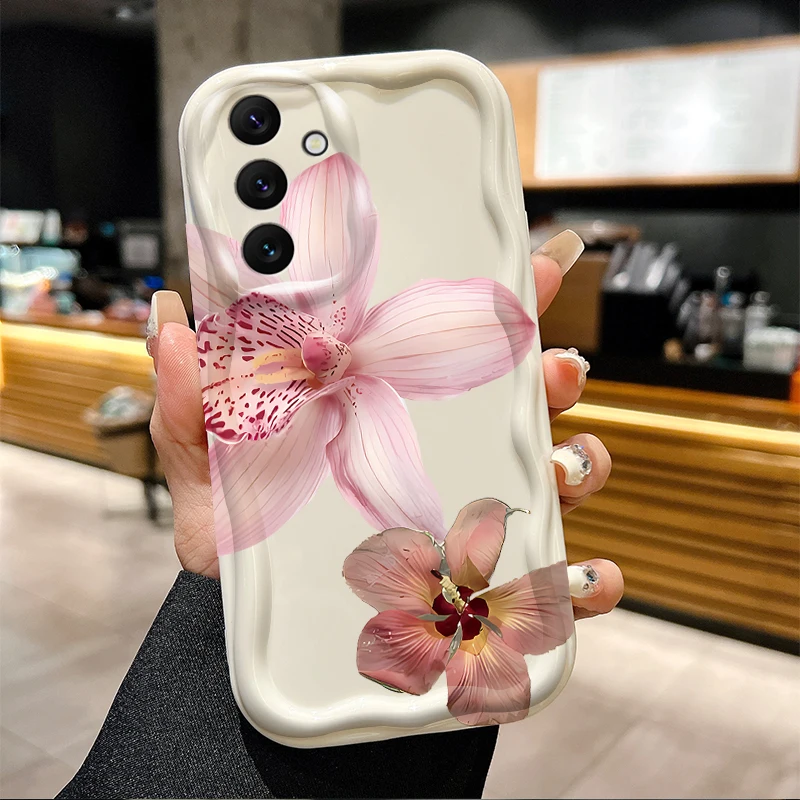 زنبق زهرة طباعة قضية الهاتف لسامسونج غالاكسي A16 A06 A55 A35 A25 A15 A05 A05S A54 A34 A24 A14 A73 A53 A33 A23 A13 A52 A32 A22