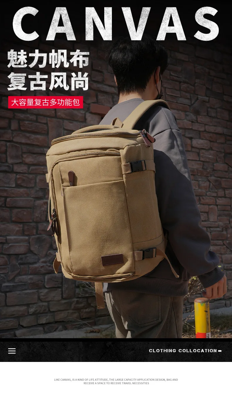 Simple Unisex Commuter Backpack,Canvas Laptop Bag,Travel Schoolbag for Work & College,Durable Daypack,Carry-On Luggage