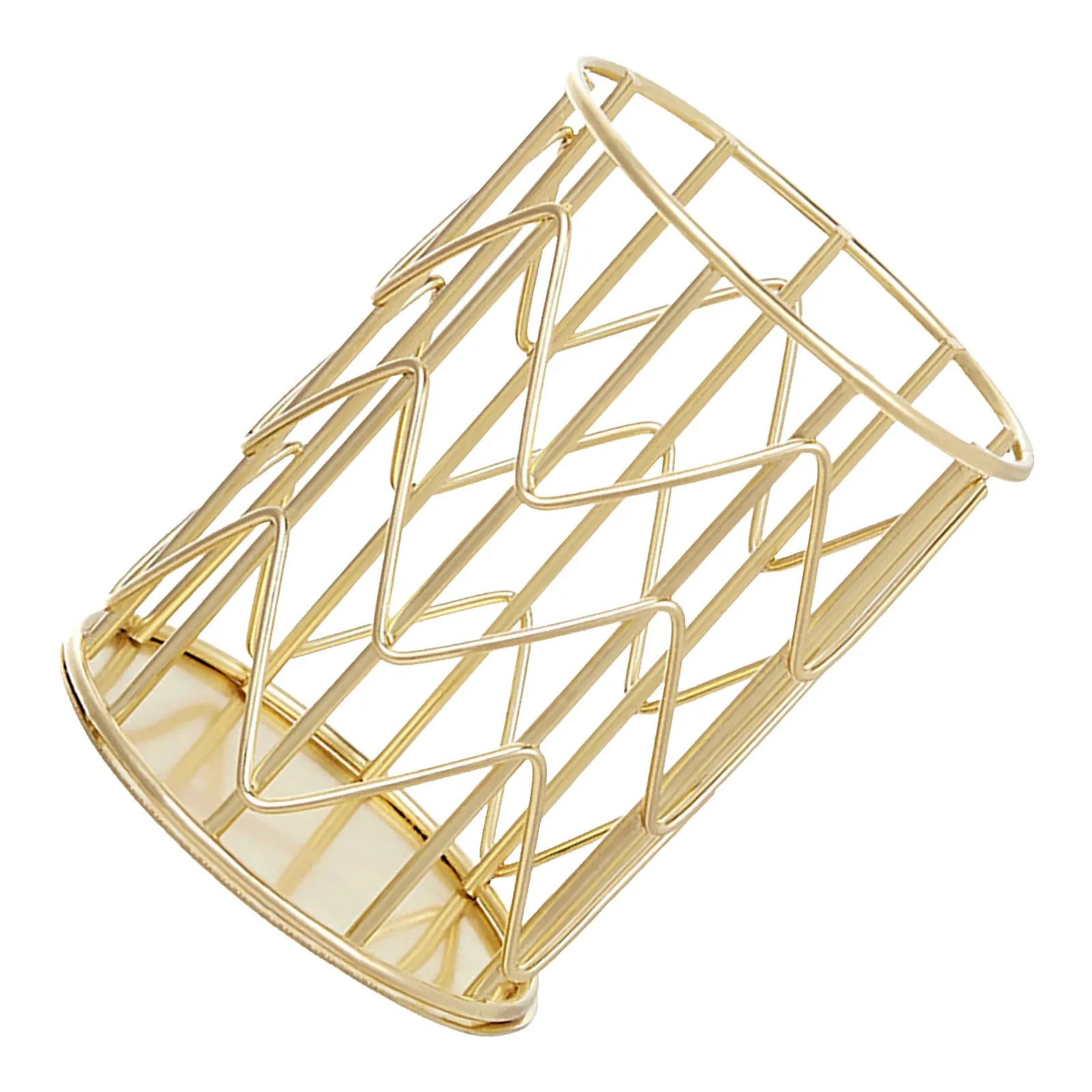 1Pcs Simple Design Desktop Organizer Iron Pen Holder Gold Tone Multi Use Container for Makeup Brushes Pens Office Accessories