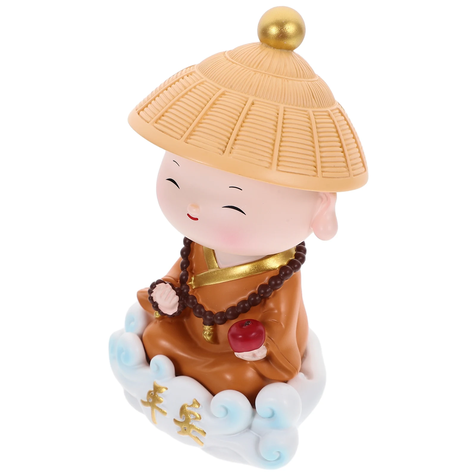 

Resin Monk Figurine Car Decorations Desk Ornaments Adorable Models Small Adornments Interior Accessories Non Fading Vivid