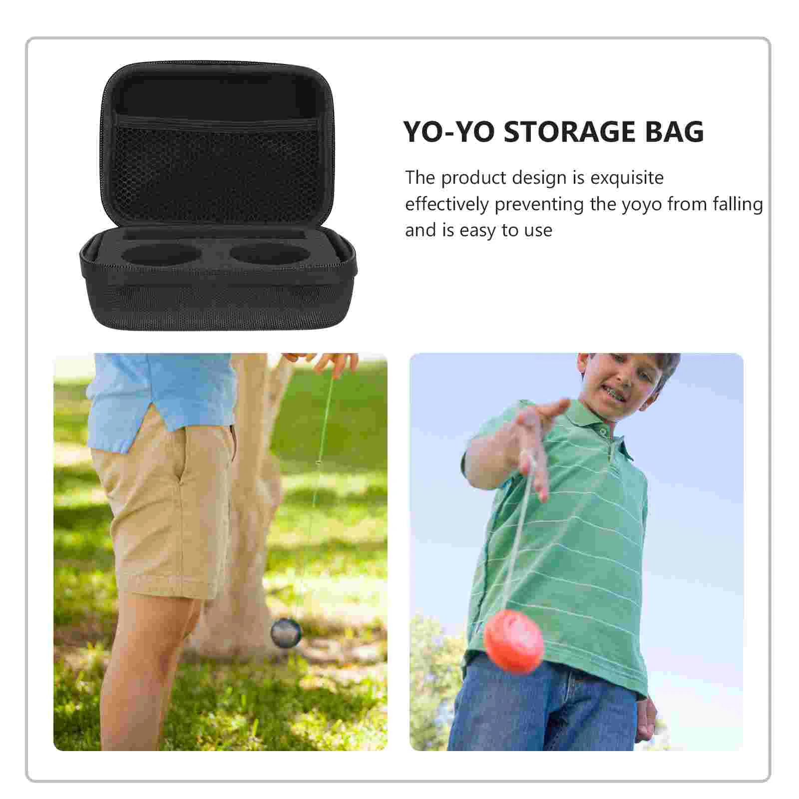 Bolsa yo-yo portátil com 2 buracos, suporte para armazenamento de brinquedos, caixa multifuncional, bolsa de espuma para acessório de viagem