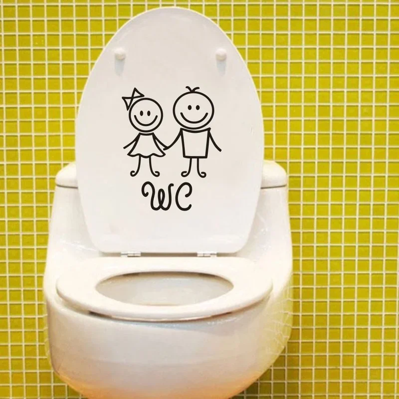 مضحك الحمام المرحاض ملصقات الاسلوب المناسب الفينيل ملصقات الباب #4