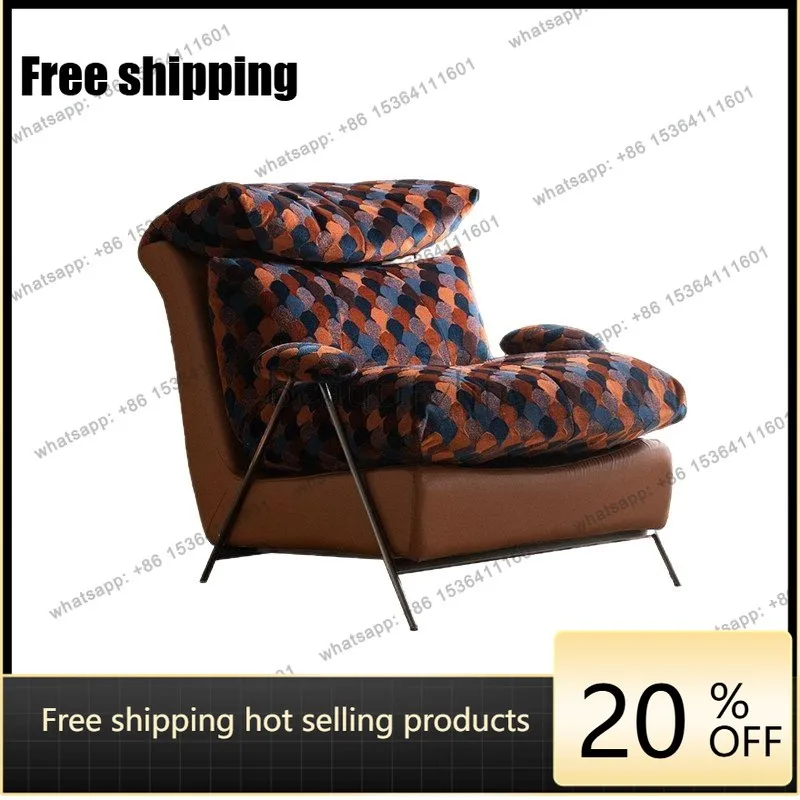 PG Italian light luxury sofa chair living room balcony retro homestay cafe medieval single chair
