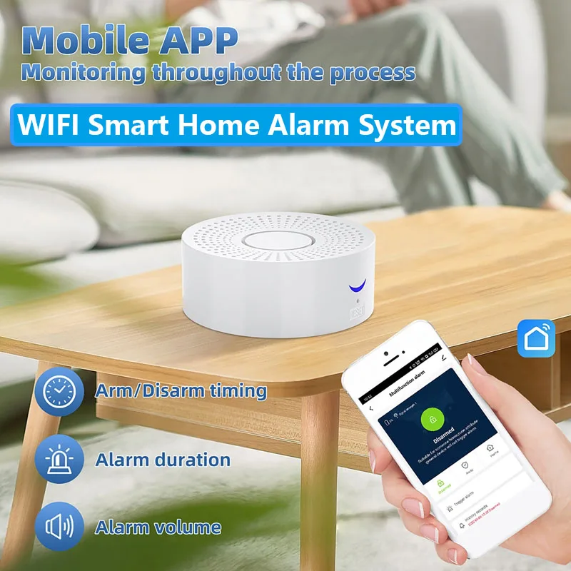 

Tuya WiFi Smart Home Alarm System 433MHz Burglar Security Alarm Siren Smart Life App Control Wireless Home Alarms System Kits